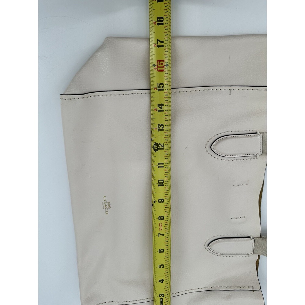 Authentic Coach Derby Chalk Cream Tote Shoulder Soft Pebbled Leather Bag #F58660 - Picture 10 of 11